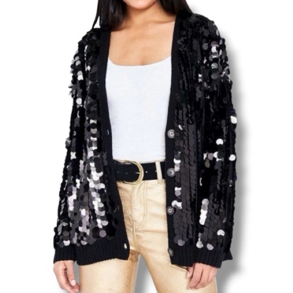 Silence & Noise Stassy Sequin Cardigan /Sweater One Size